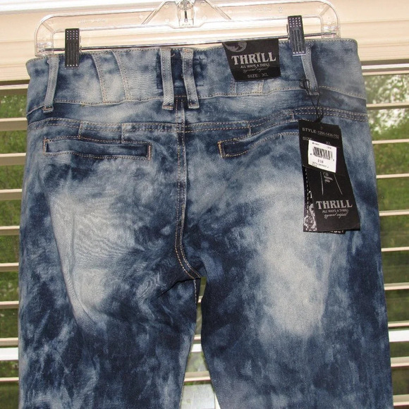 NWT THRILL Distressed Skinny Pants Size XL - Picture 4 of 5